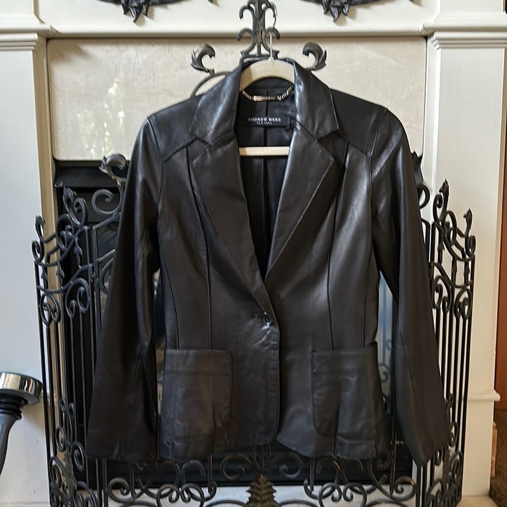 Andrew Marc leather blazer